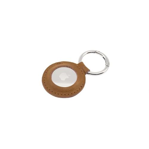 Husa piele naturala compatibila cu Apple AirTag, FIXED Case, carabina, Maro