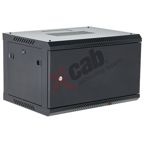 Cabinet metalic de perete 19inch Xcab M, tip rack wallmount, 12U 600x600 mm,  Negru