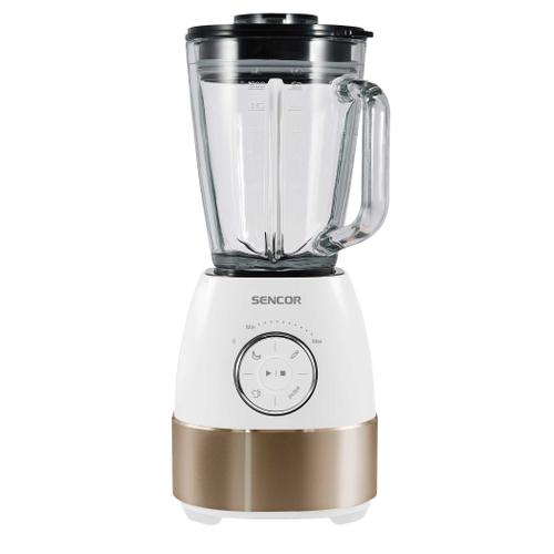 Blender de masa Sencor SBL5870GD, 1800 W, Cana sticla 1.5 l, Lame inox, 24000 rpm, 4 presetari (Alb/Auriu)