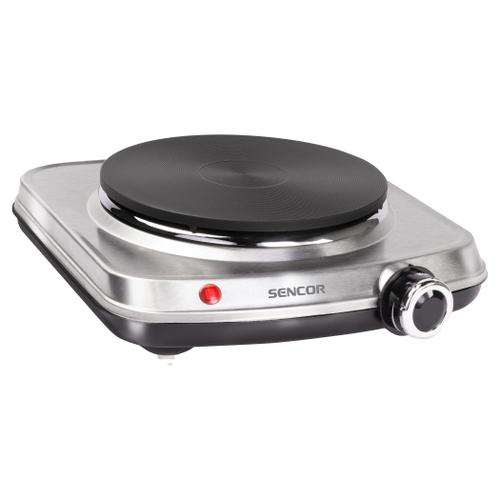 Plita electrica Sencor SCP1506SS, 1500 W, 18 cm, Termostat, Indicator luminos (Inox)