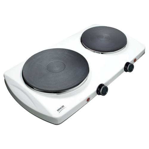 Plita electrica dubla Sencor SCP2253WH-E, 2500 W, 18 cm / 15 cm (Alb)