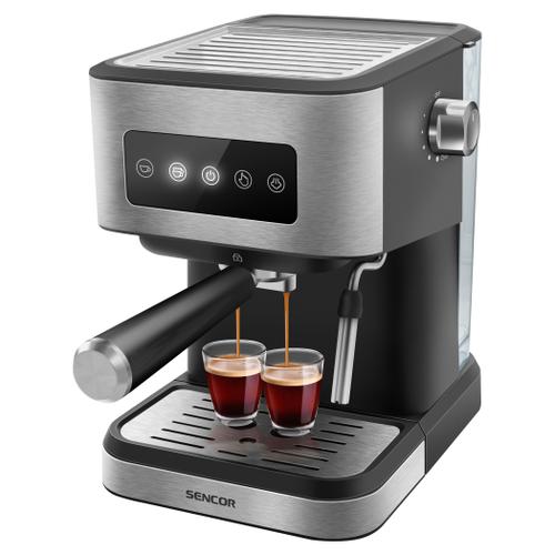 Espressor manual Sencor SES4020SS, 1050 W, 20 bar, Rezervor apa 1.5 l, Duza spumare lapte (Argintiu)