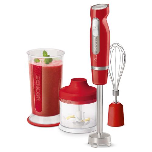 Set blender de mana Sencor SHB4464RD, 1000 W, Lame titan, Boluri 0.5 l si 0.7 l (Rosu)