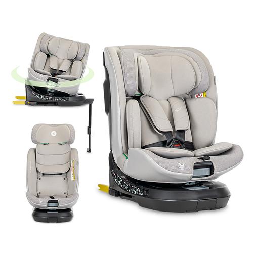 Scaun auto pentru copii Lorelli Solaris, i-Size, Isofix, picior de sprijin, rotativ 360, 40-150 cm, 0 luni-12 ani, Gri