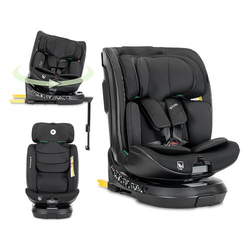 Scaun auto pentru copii Lorelli Solaris, i-Size, Isofix, picior de sprijin, rotativ 360, 40-150 cm, 0 luni-12 ani, Negru