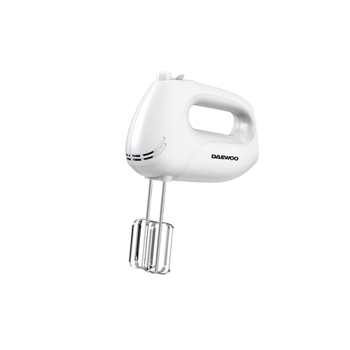 Mixer de mana Daewoo DHM25W, 250 W, functie Turbo, 5 viteze, accesoriu tel, carlige aluat (Alb)