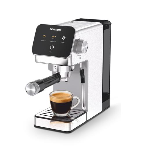 Espressor Manual Daewoo DCME1350, 1350 W, pompa ULKA 20 Bari, rezervor apa 1.2L, sistem precis de control al temperaturii PID (Argintiu)