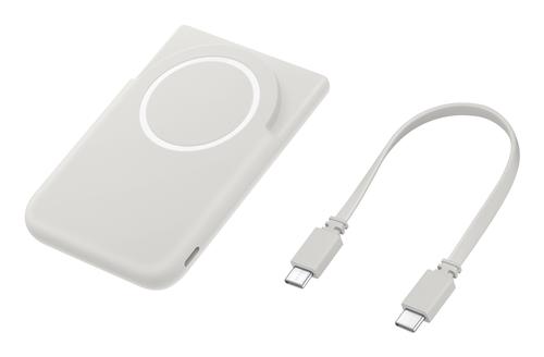 Acumulator extern magnetic wireless Samsung EB-U2500XJEGWW, 5000 mAh, Wireless 15 W, USB Type-C (Gri)