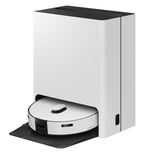 Aspirator robot Samsung VR7MD96514G/GE Bespoke Jet Bot Combo 3-in-1 Steam Plus, 70 W, Recipient praf 0.25 L, Senzor dToF LiDAR, 6000 Pa, Autonomie 180 minute, Rezervor 0.1 l, Control prin aplicatie, Control vocal, Wi-Fi (Gri)