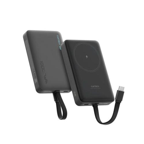 Acumulator extern Cuktech Magnetic CKWPB100LGLBK, 10000mAh, 20W, cablu integrat USB Type-C (Gri)