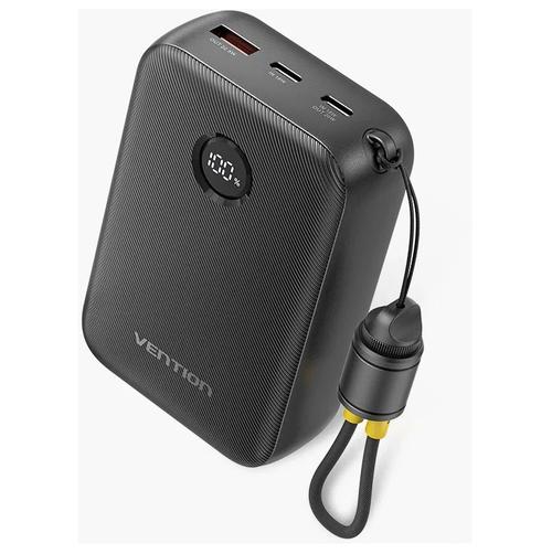 Acumulator extern Vention FKBB0-C, 20000 mAh, 1x USB, 2x USB-C, 22.5 W, Display, Cablu integrat USB-C la USB-C (Negru)