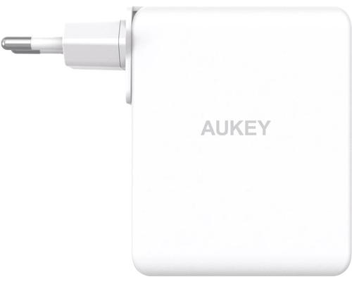Incarcator retea Aukey PA-B7O WH, 140 W, 2 x USB-C, 1 x USB-A (Alb)