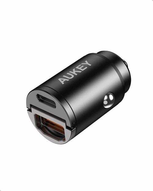Incarcator auto Aukey CC-A3, 30 W, 1 x USB-C, 1 x USB-A (Negru)