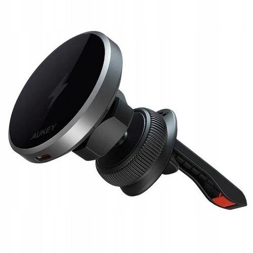 Suport si incarcator auto Aukey HD-MC13, 15 W, Magnetic, Alimentare USB-C (Negru)