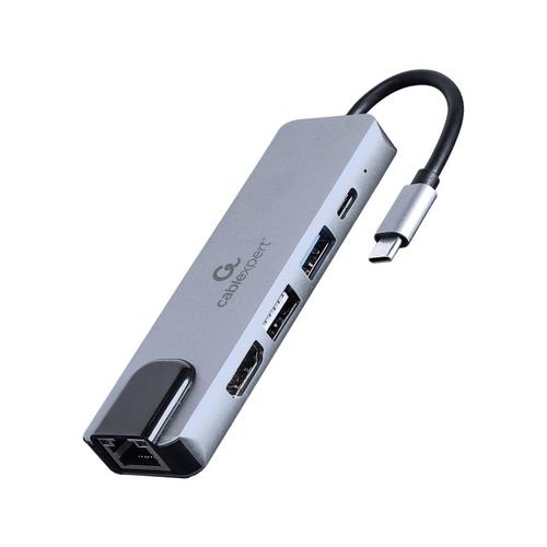 Adaptor USB tip C 5in1, Gembird, 103x434x12 mm, Gri