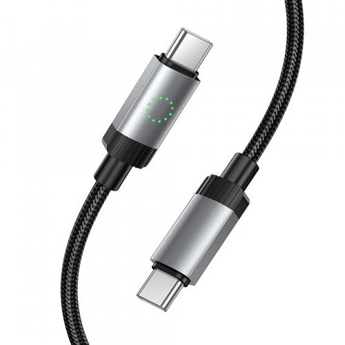 Cablu Date si Incarcare USB-C - USB-C HOCO X117, 60W, 1m, Negru