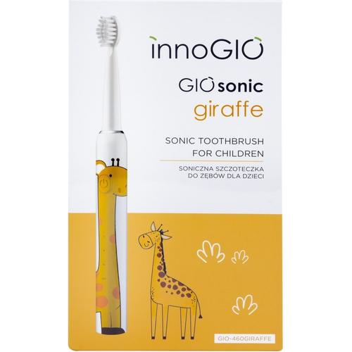 Periuta de dinti electrica pentru copii  Luka GIOsonic Giraffe, 4 capete de schimb, 3 moduri de functionare, Galben