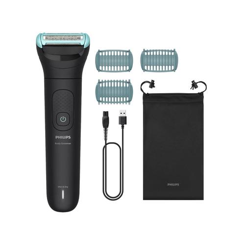 Aparat de tuns corporal PHILIPS Series 5000 BG5470/15, Acumulator, Autonomie 100 min, Rezistent la apa (Negru)