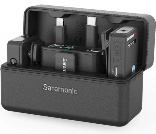 Microfon wireless Saramonic Ultra 01, 1x Receiver, 2x Microfon, Autonomie microfon 6 ore, Raza de actiune 250-300m, Noise canceling, Negru