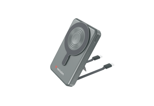 Acumulator extern Verbatim Charge 'n' Go 32272, 10.000mAh, 22.5 W, Magnetic, Wireless, 2 USB-C, Stativ (Gri)