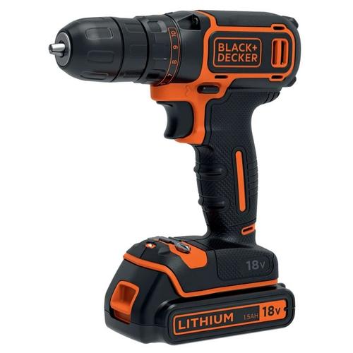 Masina de gaurit si insurubat cu acumulator Black+Decker BDCDC18, 650 rpm + 1 Acumulator 18 V, 1.5 Ah (Negru/Portocaliu)