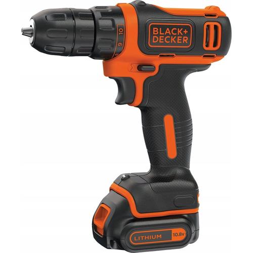 Masina de gaurit Black & Decker BDCDD12, 10.8 V, 1 baterie de 1.5 Ah, Diametru mandrina foraj 10 mm, Cuplu 26 Nm, Viteza rotatie 550 (Negru/Portocaliu)