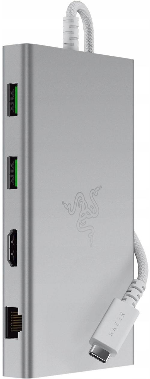 Docking Station Razer 11-Port USB-C, 85 W, 4K 60Hz, Jack 3.5mm, HDMI, Gigabit Ethernet (Alb)