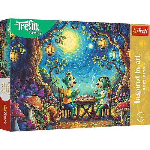 Puzzle Trefl Familia Treflik, Inspirat de Arta Intalnire Intr-o Cafenea, 100 de piese
