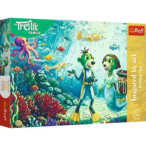 Puzzle Trefl Familia Treflik, Inspirat de Arta Magia Adancurilor, 100 de piese
