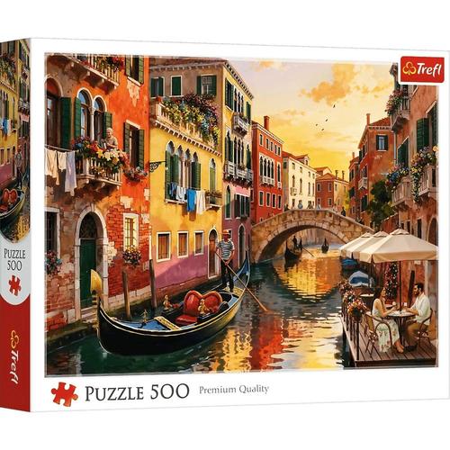 Puzzle Trefl Venetia la apus de soare, 500 de piese
