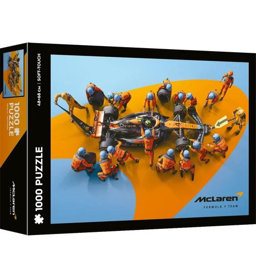 Puzzle Trefl Soft Touch Formula 1 Mclaren cea mai rapida oprire la boxe inregistrata in record mondial, 1000 de piese