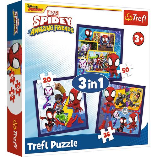 Puzzle Trefl 3in1 Marvel Spidey si prietenii lui extraordinari