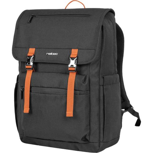 Rucsac laptop Natec NIALA GINGER 15.6inch, Polyester,  Negru/Portocaliu