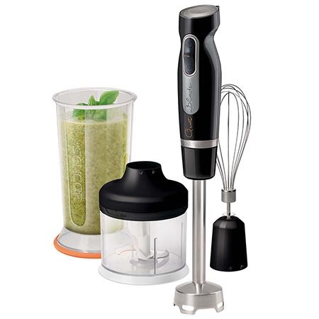 Set blender de mana Sencor SHB4379BK, 800 W, 2 viteze, Pahar 700 ml, Tocator 500 ml (Negru)