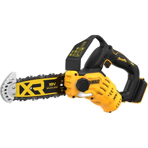 Drujba (fierastrau electric) cu lant pe acumulator DeWALT DCMPS520N, 18V XR, motor fara perii, lungime lama 20 cm, viteza lant 8.6 m/s, grosime maxima taiere 15 cm, lubrifiere ulei automata, fara incarcator si acumulator in setul de livrare