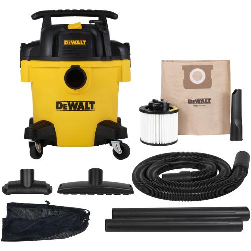 Aspirator multifunctional profesional umed/uscat DeWalt DXV20P, putere 1050 W, rezervor 20 L, furtun 2.1 m, filtru cu cartus, functie de suflare, roti cauciuc, maner transport