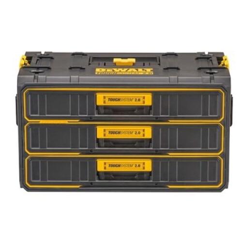 Cutie organizatoare DEWALT TOUGH SYS.2.0, cu sertare, Negru/Galben