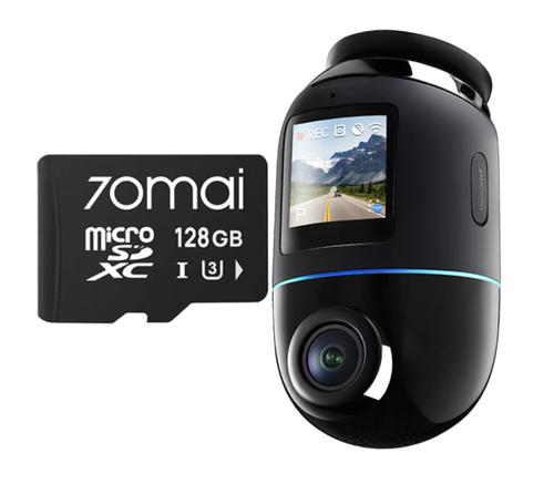 Camera video auto 70mai Omni X800 Dash Cam, 4K la 360⁰, Ecran IPS 1.4inch, Procesor Quad Core NT98530, Wi-Fi 6 + BLE, Control vocal + Card microSD 128GB (Negru)