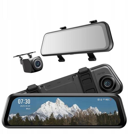 Camera video auto tip oglinda 70mai S410 + Camera spate RC15, QHD 2560x1440, GPS, Ecran 9.35inch, Wi-Fi, Monitorizare parcare 24H, Control prin aplicatie (Negru)