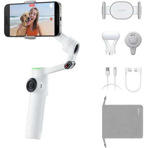 Stabilizator gimbal Insta360 Flow 2 Pro Creator Kit, Bluetooth, Autonomie 10 ore (Alb)