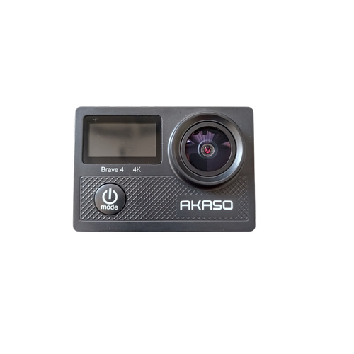Camera video de actiune AKASO® BRAVE 4, UltraHD 4K/30FPS/20MP, Giroscop/EIS, Unghi Reglabil 170°, Waterproof, Doua Baterii 1050mAh, USB-C, Zoom Digital 5X, Time Lapse, Telecomanda 2.4G, Kit Accesorii Inclus (Negru)