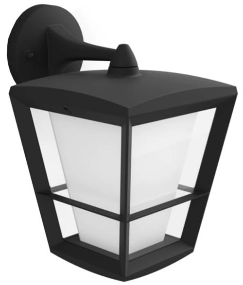 Lampa de perete de exterior Philips Hue Econic, 15W(79W), 24V, IP44, ambianta alba color, temperatura lumina reglabila calda-rece (2000- 6500K), 1150 lumeni, durata de viata 25.000 de ore, material sticla (Negru)