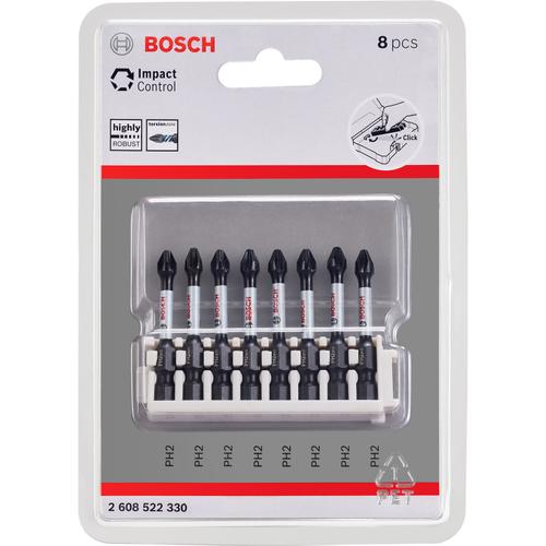 Set 8 biti PH2 de impact Bosch 2608522330, 50 mm lungime
