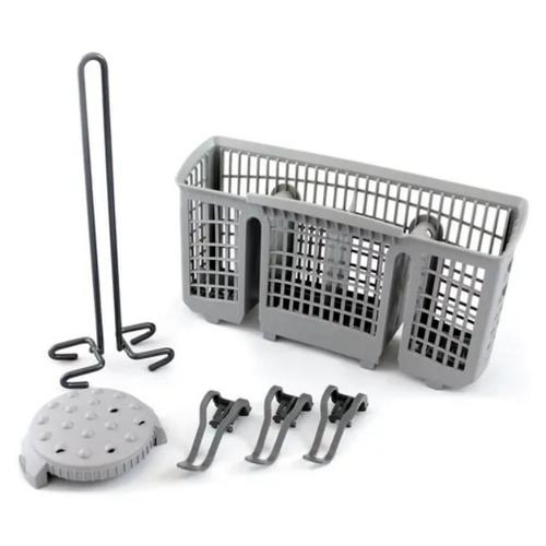 Set 4 accesorii pentru masina de spalat vase Bosch, suport sticle, cos pentru tacamuri, 60x45cm