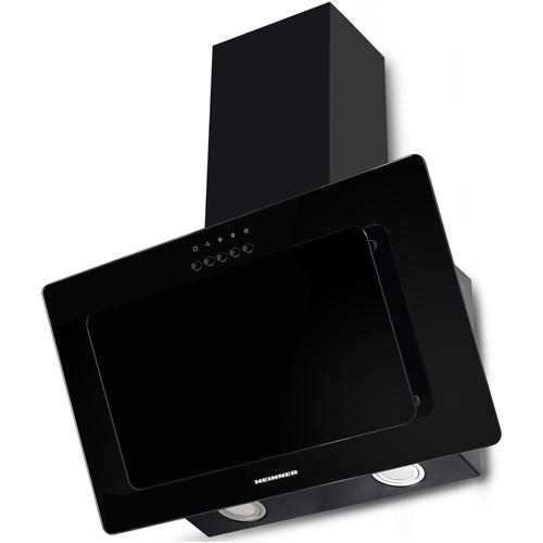 Hota incorporabila decorativa Heinner HDCH-F3560RGBK , Putere de absorbtie 364.9 m3/h, 1 motor, Iluminare LED, 3 trepte de viteza, 59.5 cm, Sticla neagra