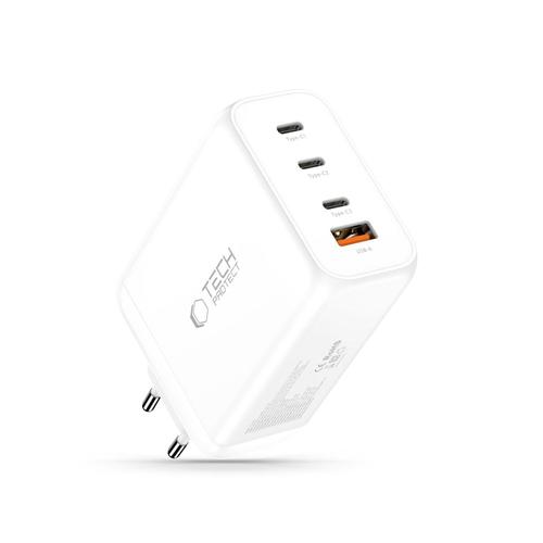 Incarcator retea Tech-Protect NC240W-GAN, 3x USB-C, 1x USB-A, Power Delivery 240W, Alb