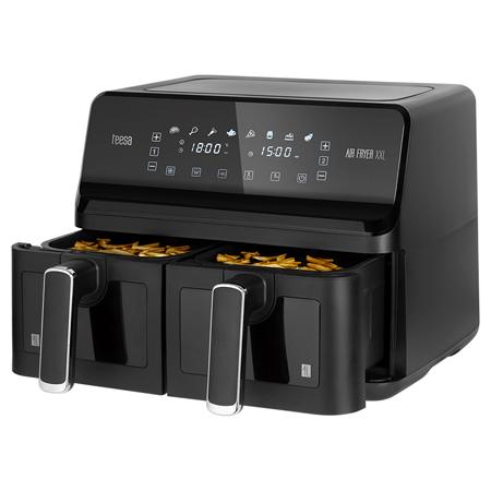 Friteuza dubla cu aer cald Teesa TSA8089, 8 l, 2700 W, 8 programe (Negru)