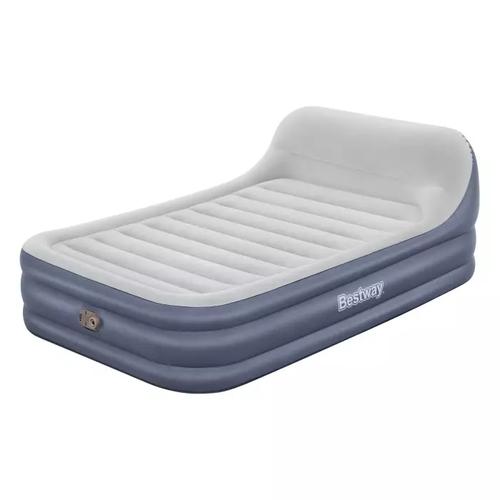 Saltea gonflabila dubla Bestway TriTech SleekFlo, cu tablie si pompa electrica integrata, 226 x 152 x 84 cm