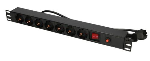 Prelungitor ExtraLink 12967, 19inch 1U, 7 prize (Negru)