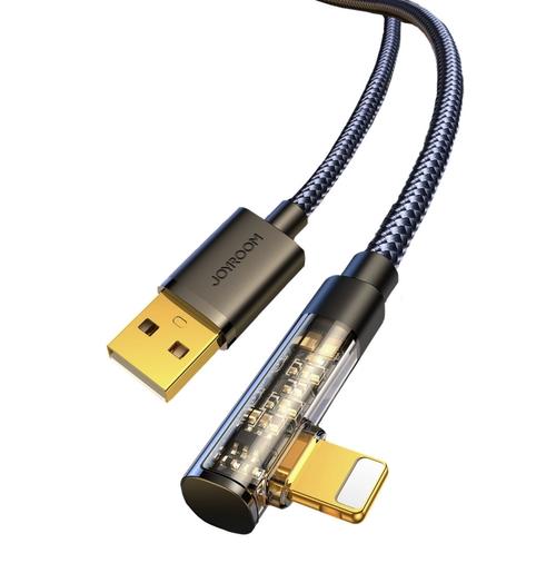 Cablu Date si Incarcare USB-A - Lightning Joyroom S-UL012A6 Angled, 18W, 1.2m, Negru